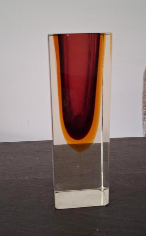 Retro Murano Vaas - Oranje/Rood, Antiek en Kunst, Antiek | Vazen, Ophalen of Verzenden