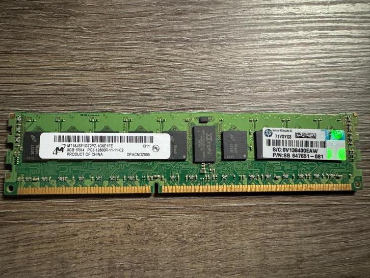8GB DDR3L Server RAM 1600MHz (HP/Micron 12800R) - Meerdere, Computers en Software, RAM geheugen, Refurbished, Server, 8 GB, DDR3