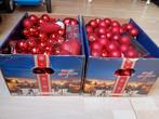 2 verhuisdozen vol RODE kerstballen rond & figuren + piek, Ophalen, Zo goed als nieuw