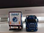 Wsi Scania R580 met oplegger Tranex, Hobby en Vrije tijd, Ophalen of Verzenden, Zo goed als nieuw, Bus of Vrachtwagen, Wsi