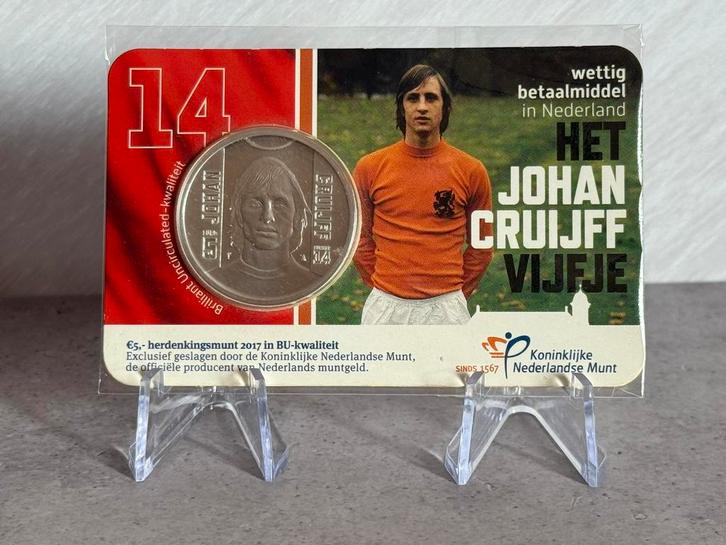 Coincard 2017 Johan Cruijff Vijfje BU, Postzegels en Munten, Munten en Bankbiljetten | Verzamelingen, Nederland, Ophalen of Verzenden