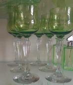 6 Val Saint Lambert uraniumglazen, Antiek en Kunst, Antiek | Glas en Kristal, Ophalen of Verzenden