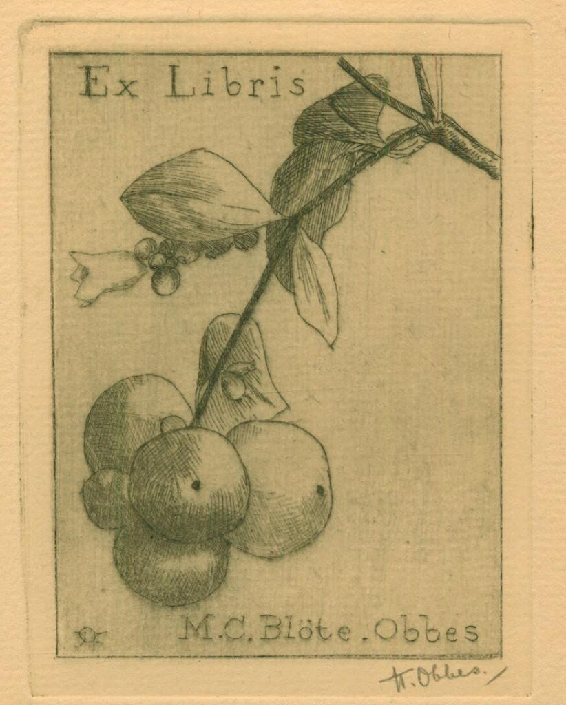 3246 Ex Libris Nederland : Joan Francois Obbes, 1939, Antiek en Kunst, Kunst | Etsen en Gravures, Verzenden