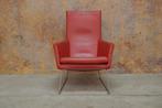 ZGANieuw! rode leren Label Don design fauteuil, LAbel don, 75 tot 100 cm, Ophalen of Verzenden, 75 tot 100 cm