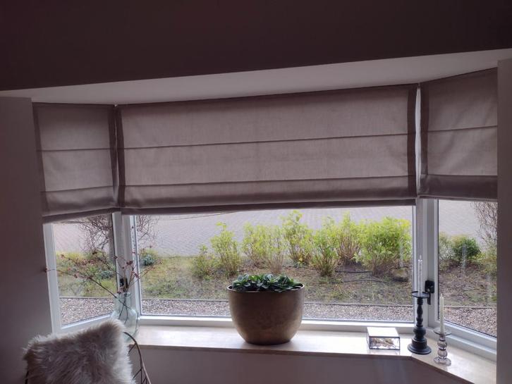 Ecru vouwgordijnen diverse maten, Huis en Inrichting, Stoffering | Gordijnen en Lamellen, Gebruikt, 100 tot 150 cm, 100 tot 150 cm