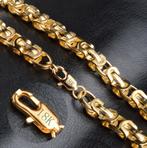 Heren 18K goud vergulden 10 mm ketting, Sieraden, Tassen en Uiterlijk, Kettingen, Verzenden, Nieuw, Goud, Overige materialen