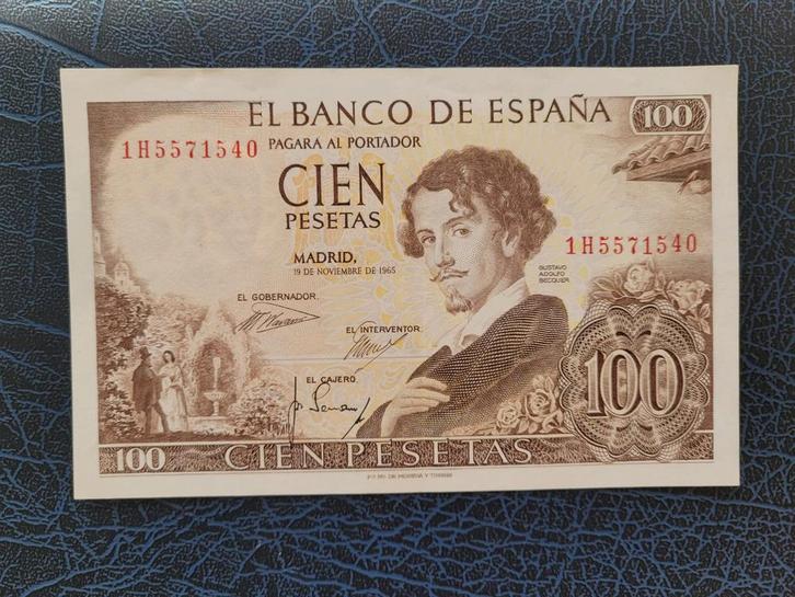 Spaanse 100 Pesetas  1965 XF, Postzegels en Munten, Bankbiljetten | Europa | Niet-Eurobiljetten, Los biljet, Overige landen, Ophalen of Verzenden