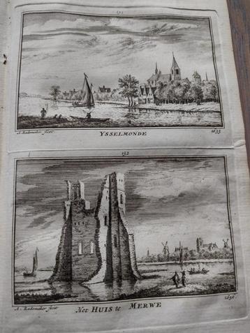 151/152 Ijsselmonde en Huis te Merwe Kopergravure 18e Eeuw beschikbaar voor biedingen