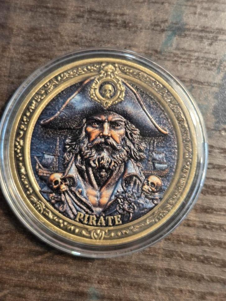 Piraat Munt - Uniek Verzamelobject, Postzegels en Munten, Penningen en Medailles, Ophalen of Verzenden
