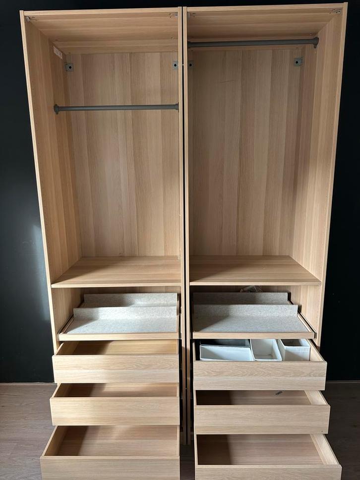 2x Pax kast 75cm breed, 236cm hoog met lades, Huis en Inrichting, Kasten | Kledingkasten, Zo goed als nieuw, 200 cm of meer, 50 tot 100 cm