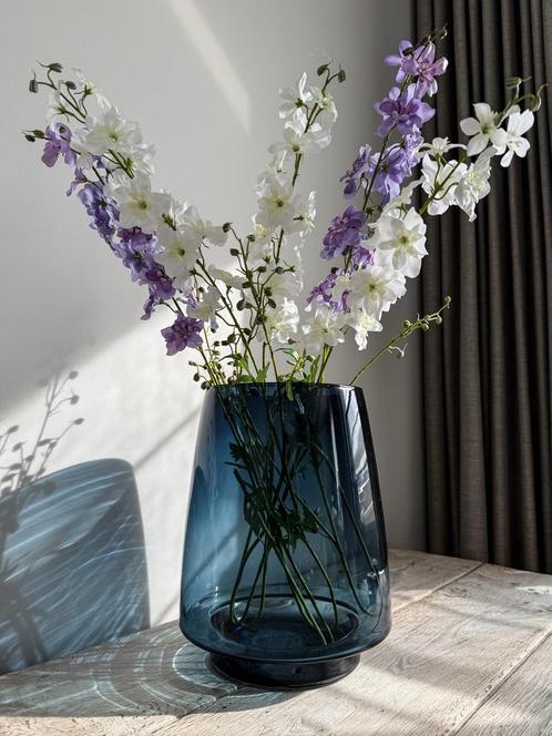 Grote vaas nachtblauw glas  *HIT*, Huis en Inrichting, Woonaccessoires | Vazen, Zo goed als nieuw, Blauw, Minder dan 50 cm, Glas