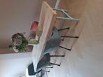 tafel van jorg, steiger hout en buizen tafel, Huis en Inrichting, Tafels | Eettafels, Ophalen, Gebruikt, Rechthoekig, 50 tot 100 cm