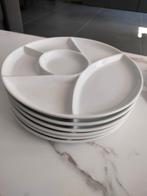 6 borden met vakjes voor fondue/gourmet mag weg voor weinig, Ophalen, Gebruikt, Keramiek, Bord(en)