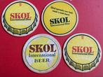 Skol bierviltjes 5 verschillende., Ophalen of Verzenden, Gebruikt, Viltje(s), Overige merken