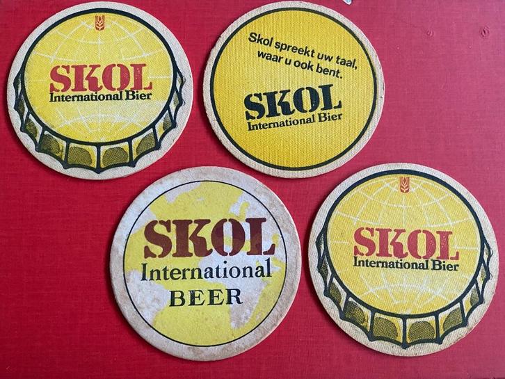 Skol bierviltjes 5 verschillende., Verzamelen, Biermerken, Gebruikt, Viltje(s), Overige merken, Ophalen of Verzenden