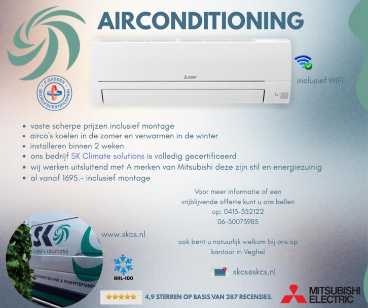 Airconditioning en warmtepompen vaste scherpe prijzen, Witgoed en Apparatuur, Airco's, Nieuw, Wandairco, 60 tot 100 m³, 3 snelheden of meer