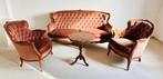 Bankstel bank fauteuil klassiek barok queen an mohair roze, Ophalen of Verzenden, Zo goed als nieuw