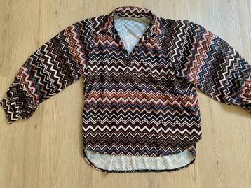 Blouse bruin meerkleurige fantasieprint beschikbaar voor biedingen