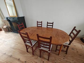 Ter overname: eetkamerset, tafel met 6 stoelen beschikbaar voor biedingen