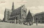 Haarlem - Groote Markt en Groote Kerk - volk kar - ongelopen, Ophalen of Verzenden, Voor 1920, Ongelopen, Noord-Holland