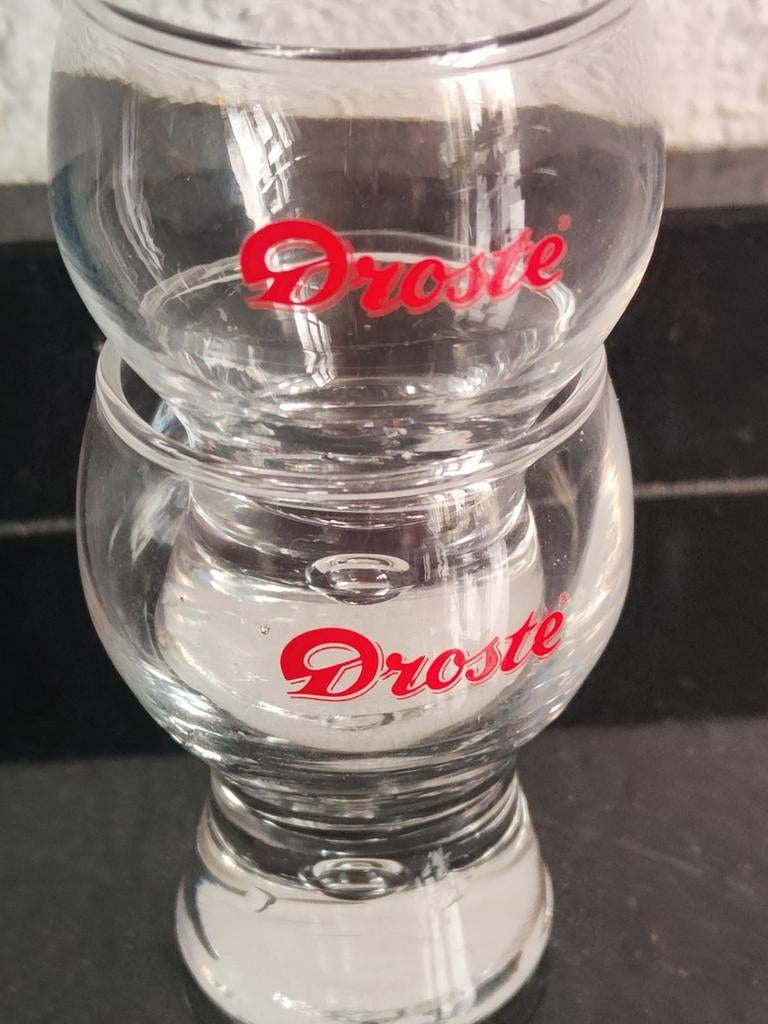 2 Droste stapelbare likeur glaasje, Ophalen of Verzenden, Zo goed als nieuw, Bierglas