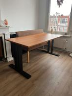 Tafel eiken kersen geperst hout met industriële poten, Huis en Inrichting, Tafels | Eettafels, 50 tot 100 cm, 150 tot 200 cm, Rechthoekig