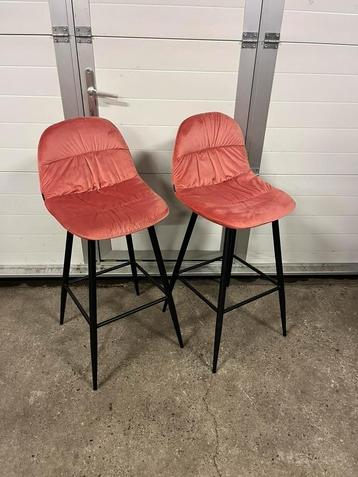16 stuks nieuwe velvet roze horeca restaurant barkrukken beschikbaar voor biedingen