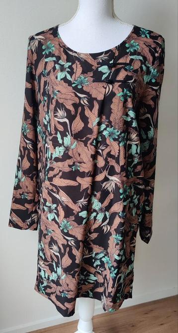 Skunkfunk jurk bruin taupe mint blaadjes 🍂🍁🍂 maat L nieuw beschikbaar voor biedingen