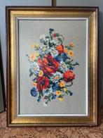 Geborduurd schilderij bloemen, Huis en Inrichting, Woonaccessoires | Schilderijen, Tekeningen en Foto's, Ophalen, Zo goed als nieuw