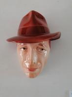 vintage fifties keramiek wandhoofd van Humphrey Bogard izgst, Ophalen of Verzenden