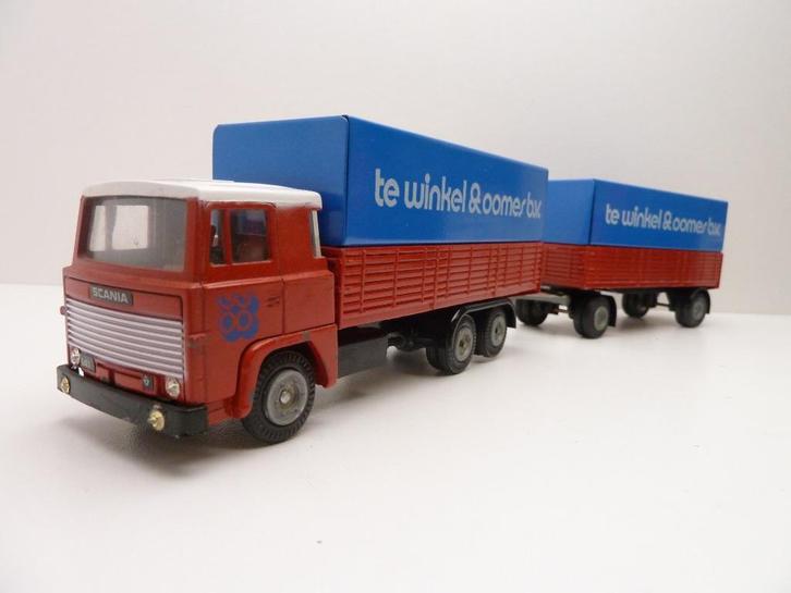 Scania 141-V8  ''  te Winkel & Oomes ''  Tekno, Hobby en Vrije tijd, Modelauto's | 1:50, Zo goed als nieuw, Bus of Vrachtwagen