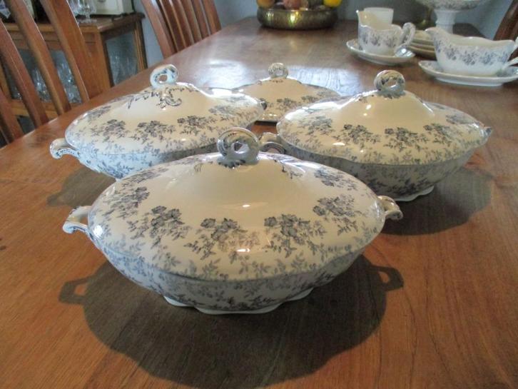 Ladas Bleu dekschalen (ovaal model), Antiek en Kunst, Antiek | Servies los, Ophalen of Verzenden