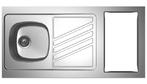 RVS werkblad NOVENTA 1200 – Moderna 120 x 60 cm, Ophalen, 100 tot 150 cm, Nieuw, Grijs