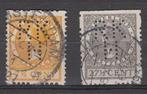 2 rolzegels met perfin RKH, Postzegels en Munten, Postzegels | Nederland, Verzenden, T/m 1940, Gestempeld