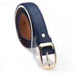 Dames blauwe kunst leren riem (gouden gesp vrouwen), Overige kleuren, 100 cm of meer, Verzenden, Nieuw