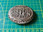 Antiek snuifdoosje van zilver met Nachtwacht tafereel, Antiek en Kunst, Ophalen of Verzenden, Zilver