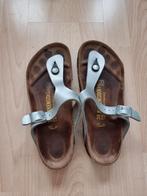 Birkenstock zilverkleur, model Gizeh, maat 38, Kleding | Dames, Schoenen, Ophalen, Overige kleuren, Sandalen of Muiltjes, Gedragen