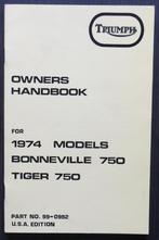 Triumph Owner's Handbook 750cc twins - USA edition 1974, Verzenden, Triumph