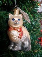 Old world Christmas kerstbal kat Grey Himalayan kitty, glas, Ophalen of Verzenden, Nieuw