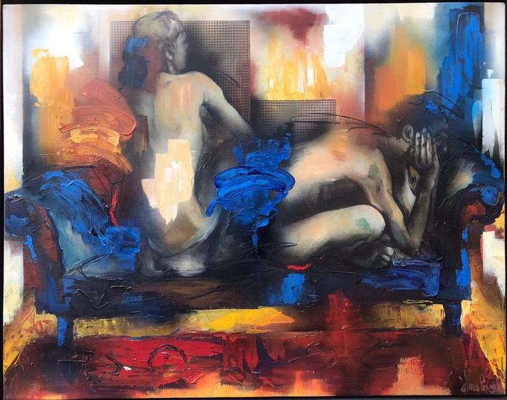 Schilderij ‘De afstand’ Hans Pruijn (1957), Antiek en Kunst, Kunst | Schilderijen | Klassiek, Ophalen