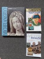 3 boeken over kunst; Michelangelo, Van Gogh, Etruschi,, Verzenden, Zo goed als nieuw, Italiaans