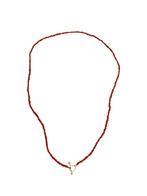 Antiek bloedkoraal collier met gouden kapittelslot, L 49 cm, Sieraden, Tassen en Uiterlijk, Antieke sieraden, Verzenden, Goud