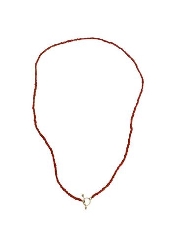 Antiek bloedkoraal collier met gouden kapittelslot, L 49 cm beschikbaar voor biedingen