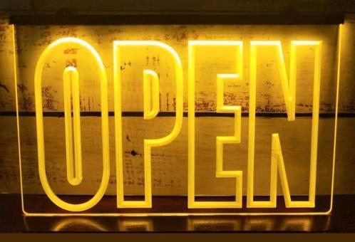 Nieuw: winkel/studio display OPEN led lichtbak, Verzamelen, Merken en Reclamevoorwerpen, Nieuw, Lichtbak of (neon) lamp, Verzenden