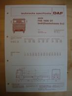 DAF FAS 1600 DT Technische Specificatie folder 1975 – 6x2, Boeken, Ophalen, Zo goed als nieuw, Overige merken, DAF