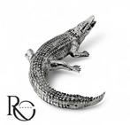 Zilveren krokodil miniatuur massief zilver, Antiek en Kunst, Ophalen of Verzenden, Zilver