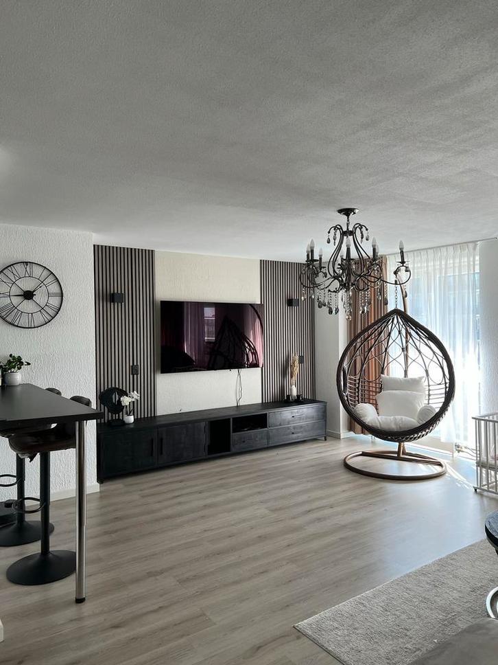 Grote mangohouten tv kast van Zen Lifestyle - 3 meter, Huis en Inrichting, Kasten | Televisiemeubels, Gebruikt, 200 cm of meer