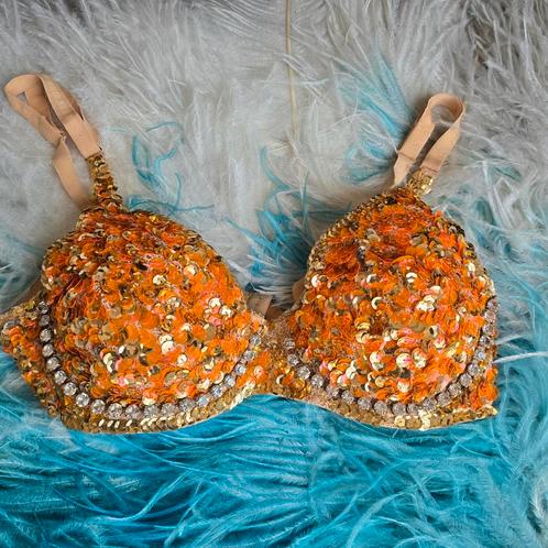 Antieke vintage showgirl bh theater strass pailetten, Antiek en Kunst, Antiek | Kleding en Accessoires, Ophalen of Verzenden