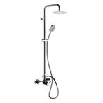 Douchekolom set met 30cm hoofddouche, telescopisch, Ophalen of Verzenden, Nieuw, Chroom, Douche