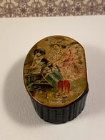 Antiek papier-mâché sieradendoosje, Ophalen of Verzenden